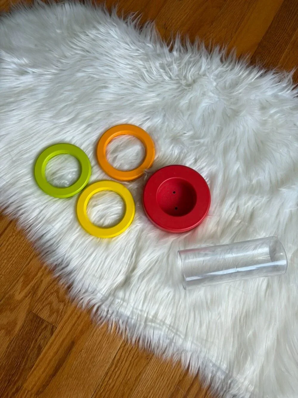 Lovevery Clear Tube with Wooden Stacking Rings The Explorer Play Kit